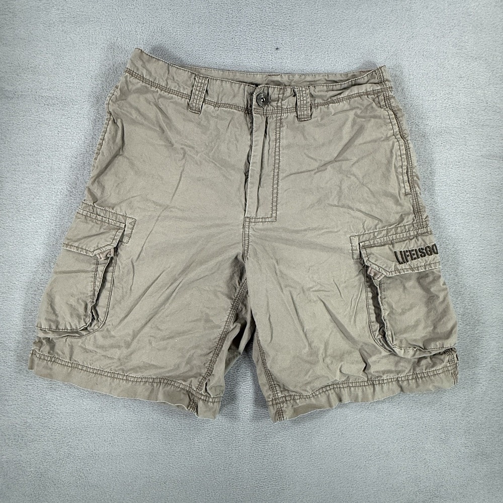 Life is Good Mens Cargo Shorts 32‎ Tan Outdoor Casual Pockets